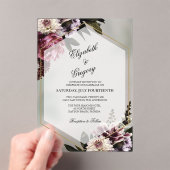 Blush botanical Acrylic Wedding Invitation Acryl Uitnodigingen (Insitu (Draagbaar))