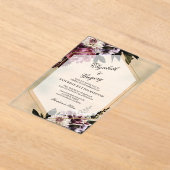 Blush botanical Acrylic Wedding Invitation Acryl Uitnodigingen (Laagn)