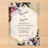 Blush botanical Acrylic Wedding Invitation Acryl Uitnodigingen (Voorkant)