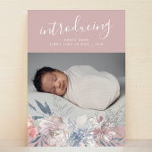 Blush Botanical Boho Summer Florals Baby Girl Aankondiging