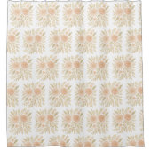 Blush Botanical Elegance – Transparent Floral Art Douchegordijn (Voorkant)