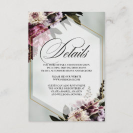 Blush Botanical Elegant Enclosure Card Details Informatiekaartje