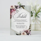 Blush Botanical Elegant Enclosure Card Details Informatiekaartje (Staand voorkant)
