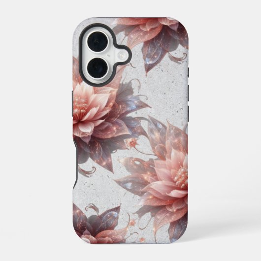 Blush Botanical iPhone Case – Heavy-Duty Floral iPhone 16 Hoesje (Achterkant)