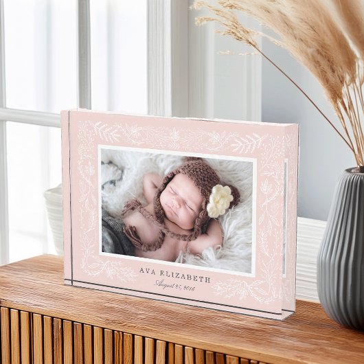 Blush Botanical Lijst | Baby Fotoblokken