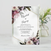 Blush botanical Wedding Invitation Kaart (Staand voorkant)