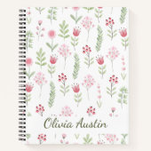 Blush Botanisch Dagboek Gepersonaliseerd Bloemstuk Notitieboek (Voorkant)