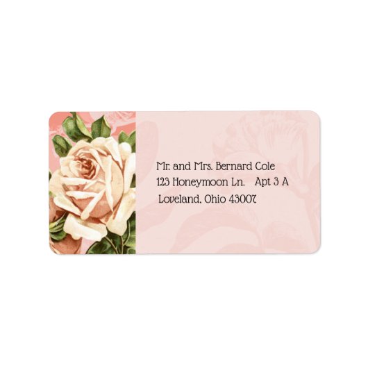 Blush Botanische  Roos Adres Etiket (Voorkant)