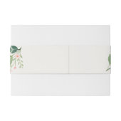Blush Botanische Waterverf Groen en Bloemen Uitnodigingen Wikkel (Achterkant Voorbeeld)