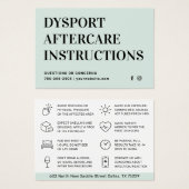 Blush Botox Injectie Nazorg Kaart (Voorkant /achterkant)