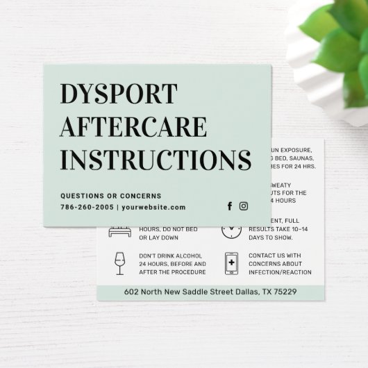 Blush Botox Injectie Nazorg Kaart (Bureau)