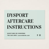 Blush Botox Injectie Nazorg Kaart (Voorkant)