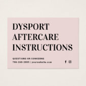 Blush Botox Injectie Nazorg Kaart (Voorkant)