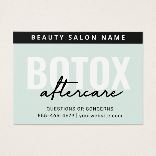 Blush Botox Injectie Nazorg Kaart (Voorkant)