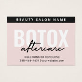 Blush Botox Injectie Nazorg Kaart (Voorkant)