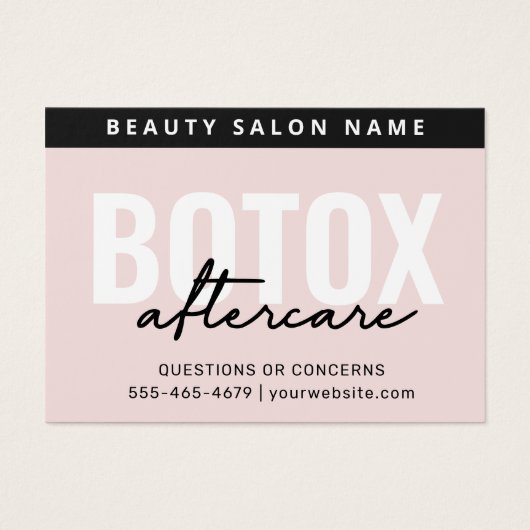 Blush Botox Injectie Nazorg Kaart (Voorkant)