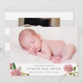 Blush Bouquet Birth Announcement Aankondiging (Voorkant / Achterkant)