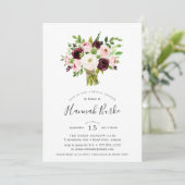 Blush Bouquet Bridal Shower Invitation Kaart (Staand voorkant)