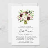 Blush Bouquet Christening Invitation Kaart (Voorkant)