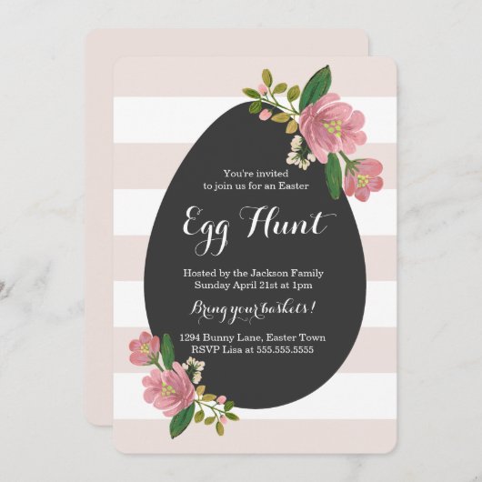 Blush Bouquet Egg Hunt Kaart (Voorkant / Achterkant)