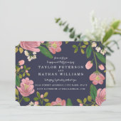 Blush Bouquet Engagement Party Kaart (Staand voorkant)