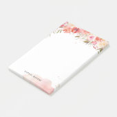 Blush Bouquet gepersonaliseerde naam Monogram Post-it® Notes (Schuin)