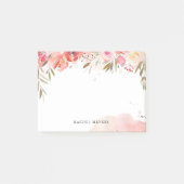 Blush Bouquet gepersonaliseerde naam Monogram Post-it® Notes (Voorkant)
