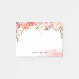 Blush Bouquet gepersonaliseerde naam Monogram Post-it® Notes