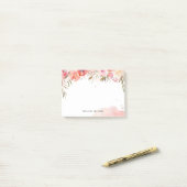 Blush Bouquet gepersonaliseerde naam Monogram Post-it® Notes (Op bureau)