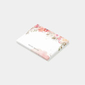 Blush Bouquet gepersonaliseerde naam Monogram Post-it® Notes (Schuin)