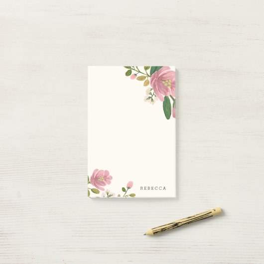 Blush Bouquet Post-it® Notes (Op bureau)