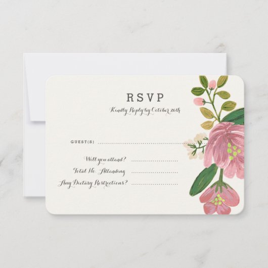 Blush Bouquet Respons Kaart (gedetailleerd) (Voorkant)