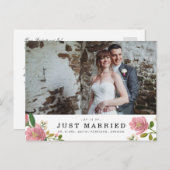 Blush Bouquet trouwaankondiging Aankondigingskaart (Voorkant / Achterkant)