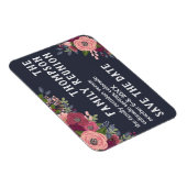 Blush Bourgogne Bloem Familie Reünie Save the Date Magneet (Rechterzijde)