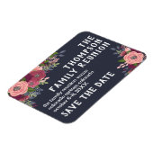 Blush Bourgogne Bloem Familie Reünie Save the Date Magneet (Linkerzijde)