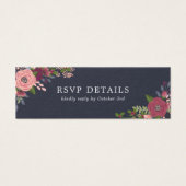 Blush & Bourgogne Bloemen - RSVP details Mini Visitekaartjes (Voorkant)