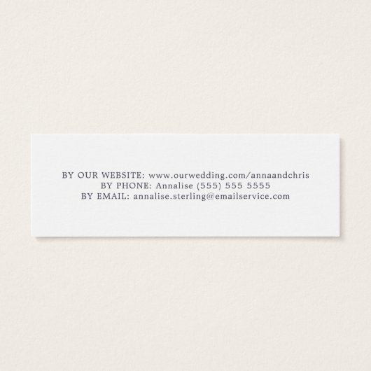 Blush & Bourgogne Bloemen - RSVP details Mini Visitekaartjes (Achterkant)