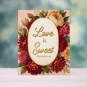 Blush Bourgogne Bloemen Waterverf bruiloft Acryl Bord (Neutraal)