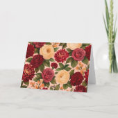 Blush Bourgogne Bloemen Waterverf bruiloft Bedankkaart (Achterkant)