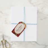 Blush Bourgogne Bloemen Waterverf bruiloft Cadeaulabel (Met Touw)