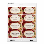 Blush Bourgogne Bloemen Waterverf bruiloft Etiket (Full Sheet)