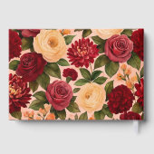 Blush Bourgogne Bloemen Waterverf bruiloft Gastenboek (Achterkant)