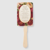 Blush Bourgogne Bloemen Waterverf bruiloft Handwaaier (Voorkant)