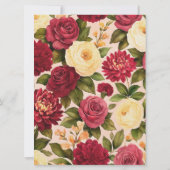 Blush Bourgogne Bloemen Waterverf bruiloft Kaart (Achterkant)