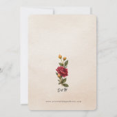 Blush Bourgogne Bloemen Waterverf bruiloft Kaart (Achterkant)