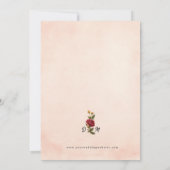 Blush Bourgogne Bloemen Waterverf bruiloft Kaart (Achterkant)