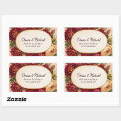 Blush Bourgogne Bloemen Waterverf bruiloft Rechthoekige Sticker (Vel)