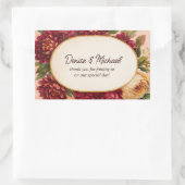 Blush Bourgogne Bloemen Waterverf bruiloft Rechthoekige Sticker (Tas)