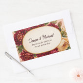 Blush Bourgogne Bloemen Waterverf bruiloft Rechthoekige Sticker (Envelop)