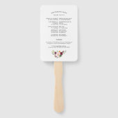 Blush Bourgogne Bloemen Waterverf Trouwprogramma Handwaaier (Achterkant)